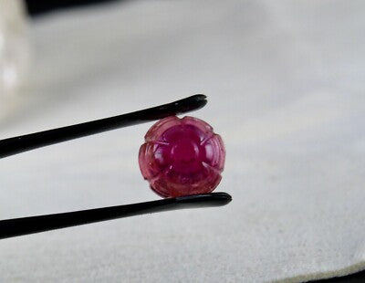 Certified Natural Pink Tourmaline Carved Flower 14 Pcs 59.30 Ct Necklace Set