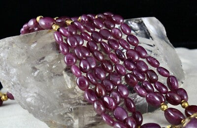 Certified Natural Ruby 600ct Natural Diamond 18k Gold Jadau Antique Necklace