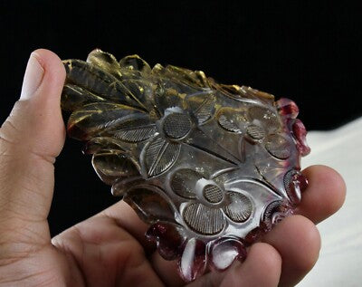 Certified Natural Multi Tourmaline 324ct Carved 89x84mm Pendant Designing
