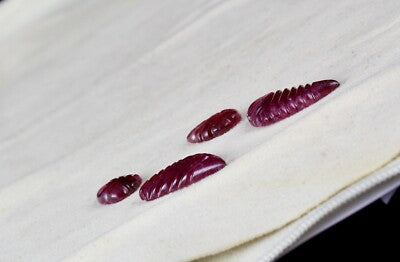 Natural Pink Tourmaline 28.18ct Carved 4 Pcs For Earring Designing