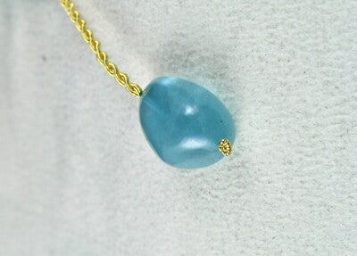 Blue Aquamarine Nugget Beads 22.82ct Drilled Gemstone Pendant