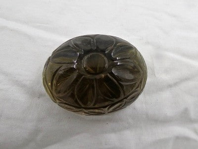 Natural Smoky Quartz Carved Oval 275ct 44mm Gemstones For Designing