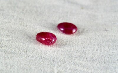 Certified Natural Burmese Ruby Pear Cabochon 4.62ct Gemstone Pair Earring Design