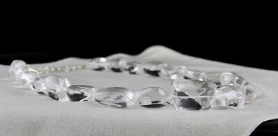 Natural Rock Crystal Quartz 920 Carat Gemstone Necklace Beads Cabochon