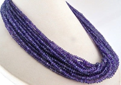 Natural Amethyst 820 Ct Faceted Beads Round Purple Gemstone Necklace