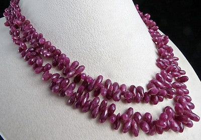 Certified Natural Ruby 510 Ct Teardrop Gemstone Sterling Silver Necklace Vintage