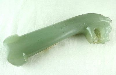 Mughal Aventurine Jade 885 Ct Carved Tiger Dagger Gemstone Knife Decor