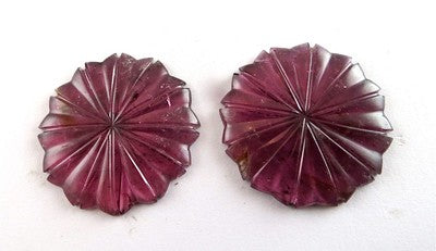 Certified Natural Pink Tourmaline Carved Flower 199ct Gem 3pcs Pendant Set