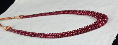 Certified Natural Untreated Ruby Beads Necklace 236ct Round Precious Gemstone