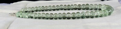 Certified Green Amethyst Faceted Round Beads 867 Ct Gemstone Necklace