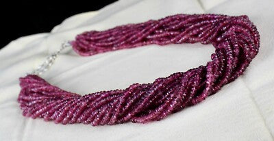 Certified Natural Pink Tourmaline 868ct Beaded Necklace Sterling Silver Clasp
