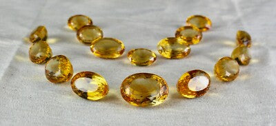 Certified Yellow Citrine Oval Cut 16 Pcs 256ct Gemstone Necklace For Women