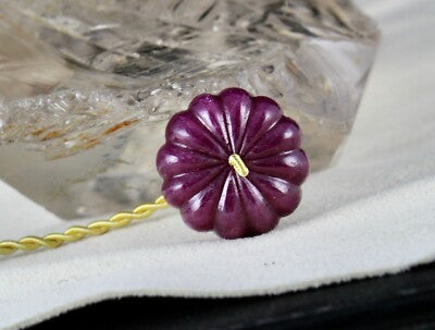 Certified Natural Ruby Carved Melon Pumpkin Bead 53.50 Ct Drilled Pendant Ring