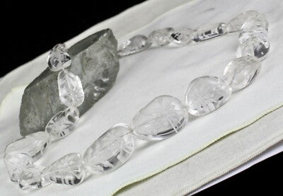 Vintage Natural Rock Crystal 884 Ct Gemstone Beads Necklace For Women