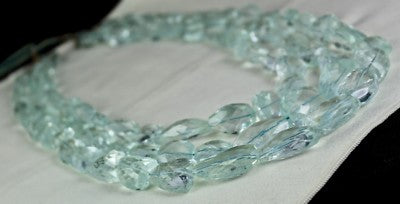 Certified Natural Untreated Aquamarine 1557ct Gem Faceted Tumble Beads Necklace