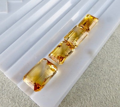 Natural Citrine Octagon Cut Gemstone 33 Ct For Earring Ring Pendant Set