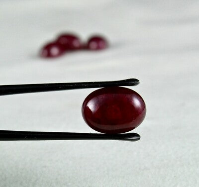 Certified Top Unheat Natural Ruby Oval Cabochon 26.14 Ct Gemstone Jewelry Set