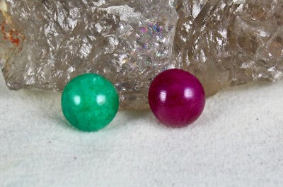 Certified Natural Ruby Emerald Round Cabochon 13.21 Ct Gemstone Ring Pendant