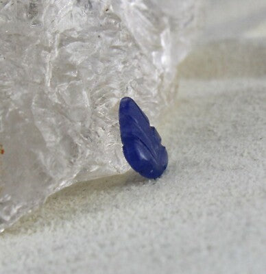 Natural Burma Blue Sapphire Carved Leaf Ring Pendant 1.87ct Unheat Gemstone