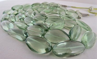 Certified Natural Green Amethyst Quartz 1172ct Beads Cabochon Fine Necklace