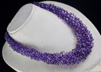 Certified Natural Amethyst Teardrop 1005 Ct Sterling Silver Party Necklace