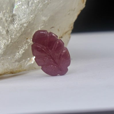 Natural Untreated Ruby Carved Leaf Gemstone 6.96 Ct For Ring Pendant Wedding