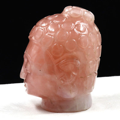 Natural Rose Quartz 6240 Ct Buddha Head Gemstone Statue Home Decor