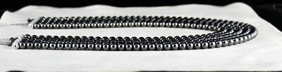 5 Line 7mm Natural Hematite Beads Round Black Necklace 1630ct Fashion Gemstone