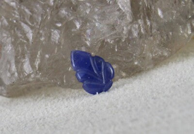 Natural Burma Blue Sapphire Carved Leaf Ring Pendant 1.87ct Unheat Gemstone
