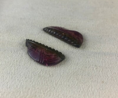 Natural Bi-color Tourmaline Leaves 11.58ct Gemstone Earrings Designing