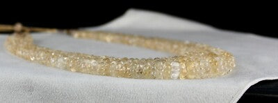 Citrine Melon Carved Beads Necklace 778 Ct Semi Precious Gemstone Beaded