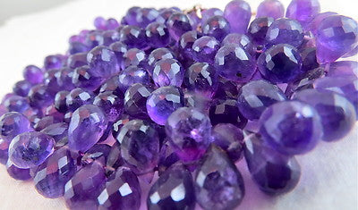 Natural Amethyst 375 Ct Teardrop Purple Gemstone Sterling Silver Party Necklace