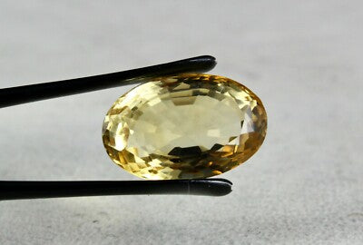 Natural Yellow Citrine 18.87ct Oval Faceted Gemstone Pendant Designing