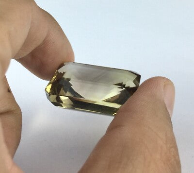Natural Lemon Smoky Quartz 101.70ct Octagon 2 Pcs Big Gemstone Pendant