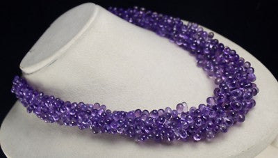 Certified Natural Amethyst Teardrop 1005 Ct Sterling Silver Party Necklace