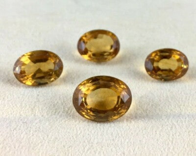 Natural Yellow Citrine Oval Cut Set 4 Pcs 27.19 Ct Gemstone Earring Pendant
