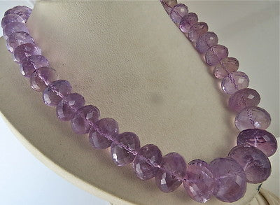 Natural Amethyst Faceted Round Gemstone Necklace 26mm 1852 Ct Big Brazilian Bead