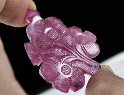 Certified Natural Pinkish Tourmaline Flower 103.90 Ct Old Gemstone Pendant