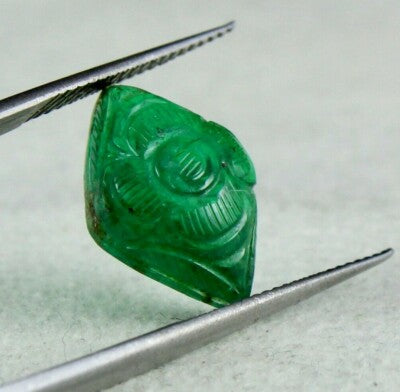 Certified Natural Emerald 6.25 Ct Green Gemstone Sterling Silver Engraved Ring