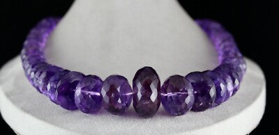 Certified Natural Amethyst 1901 Ct Faceted Round Gemstone Unique Necklace