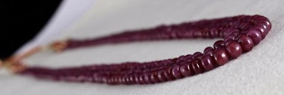 Natural Untreated Ruby 169 Ct Round Gemstone Beads Necklace For Ladies
