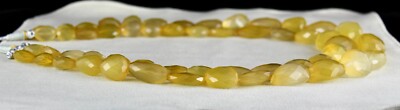 Yellow Chalcedony Beads Faceted 1478 Ct Gemstone Fashion Necklace For Women