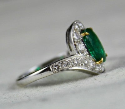 Certified Natural Zambian Emerald 10.00ct Diamond 18k Gold Ring For Women