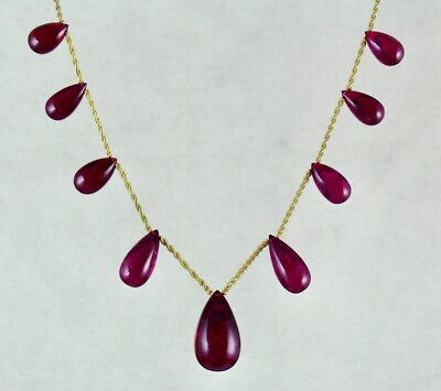Certified Pink Tourmaline Rubellite Pear Drop Necklace 161ct, 9 Gemstone Jewelry