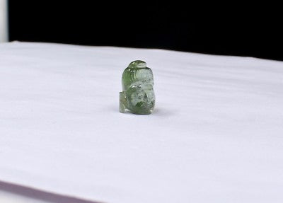 Natural Multi Green Tourmaline 10.59ct Carved Buddha Gemstone Ring Pendant