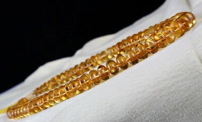 Certified Natural Yellow Citrine Beads Necklace 2 L 607 Ct Gemstone Statement