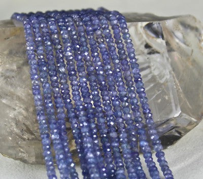 Natural Tanzanite 312 Ct Faceted Beads Necklace 15-18 Inches For Women