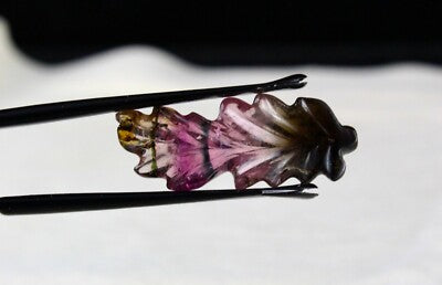 Natural Multi Tourmaline 13.80 Ct Carved Leaf Gemstone For Ring & Pendant
