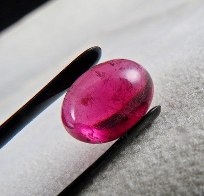 Certified Natural Pink Tourmaline Rubellite 9.64ct Oval Cabochon Ring Pendant