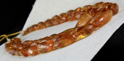 Certified Natural Yellow Citrine 1266 Ct Faceted Golden Necklace Beads Tumble